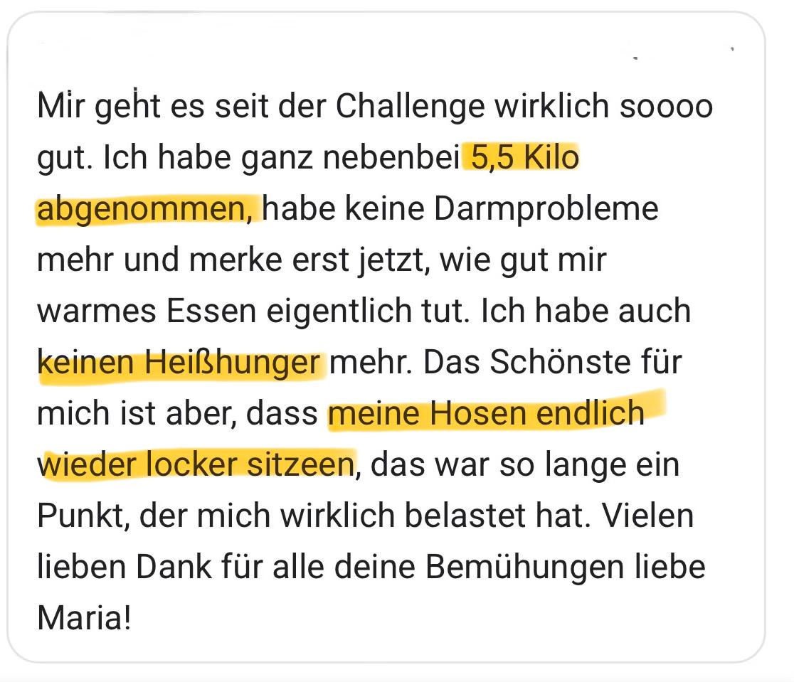 Testimonial — passen danach endlich wieder in ihre Lieblingsjeans...